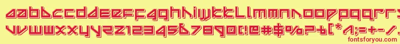 フォントdeltaraypunch – 赤い文字の黄色い背景