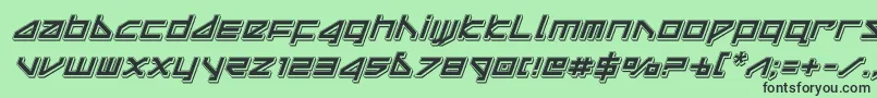 フォントdeltaraypunchital – 緑の背景に黒い文字