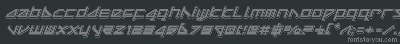 フォントdeltaraypunchital – 黒い背景に灰色の文字