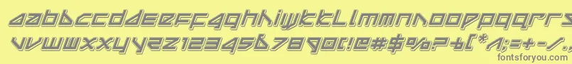 フォントdeltaraypunchital – 黄色の背景に灰色の文字