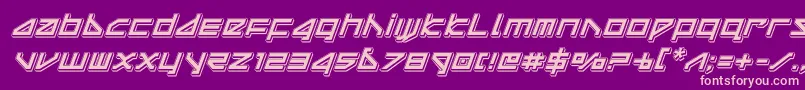 deltaraypunchital Font – Pink Fonts on Purple Background