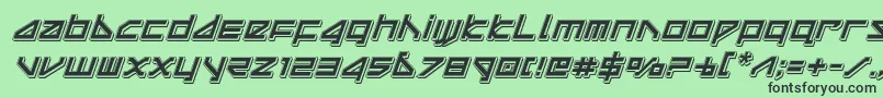 フォントdeltaraypunchital – 緑の背景に黒い文字