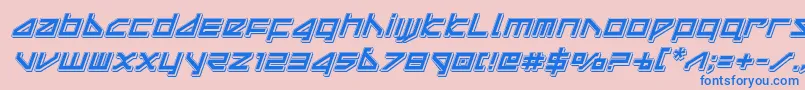 フォントdeltaraypunchital – ピンクの背景に青い文字