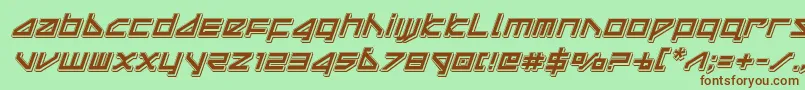 deltaraypunchital Font – Brown Fonts on Green Background