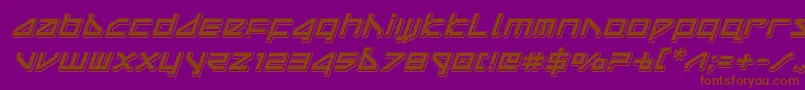 フォントdeltaraypunchital – 紫色の背景に茶色のフォント