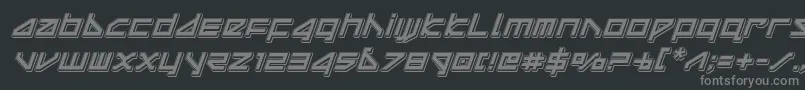 フォントdeltaraypunchital – 黒い背景に灰色の文字