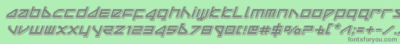 フォントdeltaraypunchital – 緑の背景に灰色の文字