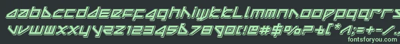 フォントdeltaraypunchital – 黒い背景に緑の文字