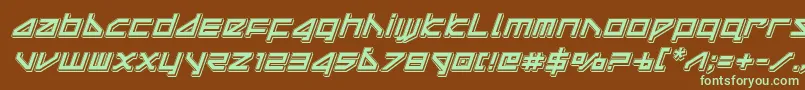 deltaraypunchital-Schriftart – Grüne Schriften auf braunem Hintergrund