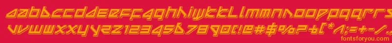 フォントdeltaraypunchital – 赤い背景にオレンジの文字