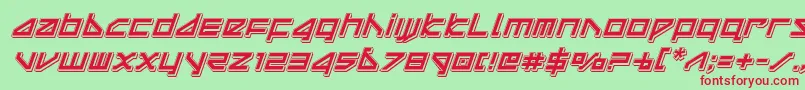 deltaraypunchital Font – Red Fonts on Green Background