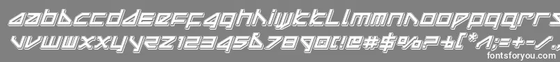 フォントdeltaraypunchital – 灰色の背景に白い文字