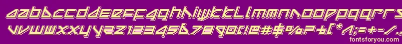 deltaraypunchital Font – Yellow Fonts on Purple Background