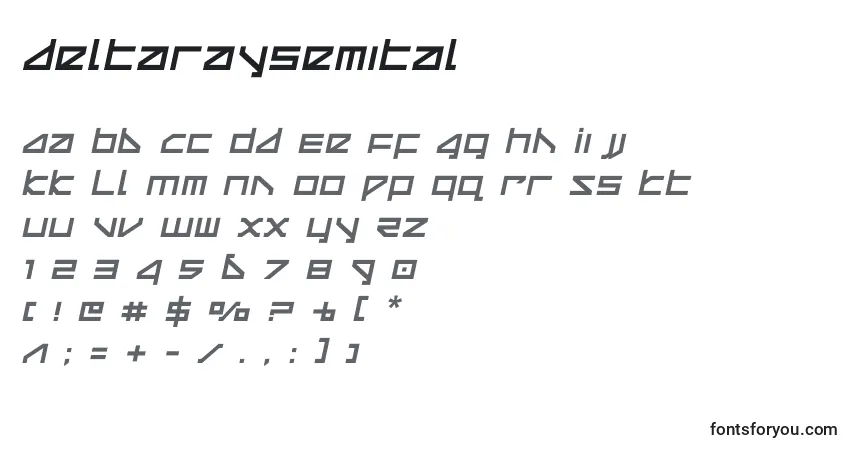 Шрифт Deltaraysemital – алфавит, цифры, специальные символы