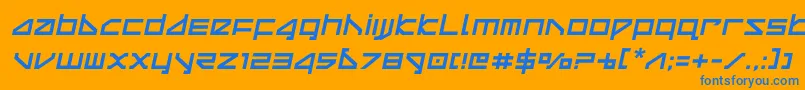 deltaraysemital Font – Blue Fonts on Orange Background