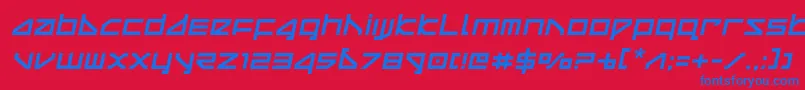 フォントdeltaraysemital – 赤い背景に青い文字