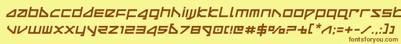 deltaraysemital-Schriftart – Braune Schriften auf gelbem Hintergrund