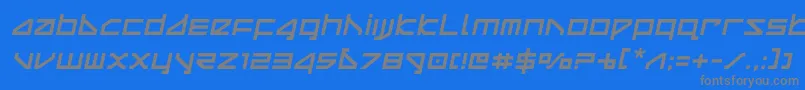 フォントdeltaraysemital – 青い背景に灰色の文字