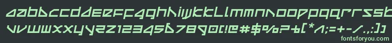 deltaraysemital-fontti – vihreät fontit mustalla taustalla