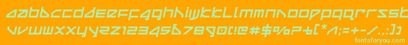deltaraysemital-fontti – vihreät fontit oranssilla taustalla