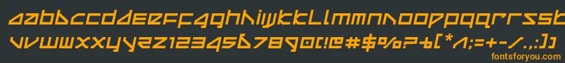 deltaraysemital-fontti – oranssit fontit mustalla taustalla