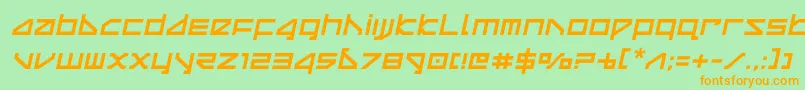 deltaraysemital Font – Orange Fonts on Green Background
