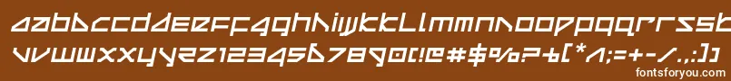 フォントdeltaraysemital – 茶色の背景に白い文字