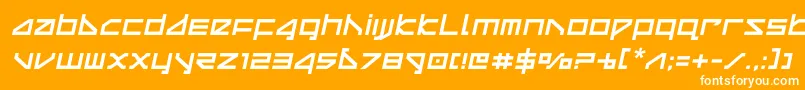 フォントdeltaraysemital – オレンジの背景に白い文字