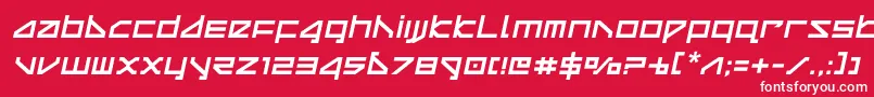 deltaraysemital-Schriftart – Weiße Schriften auf rotem Hintergrund