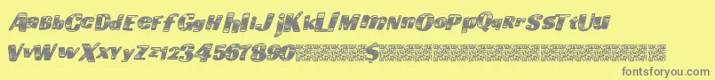Goingfast-fontti – harmaat kirjasimet keltaisella taustalla