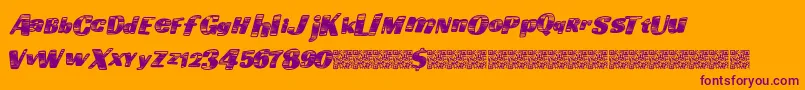 Goingfast-Schriftart – Violette Schriften auf orangefarbenem Hintergrund