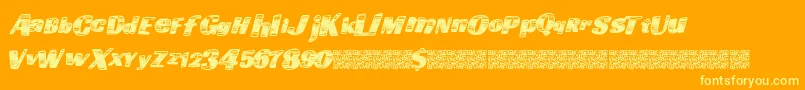 Goingfast-Schriftart – Gelbe Schriften auf orangefarbenem Hintergrund