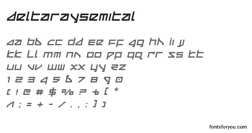 Шрифт Deltaraysemital (124910) – алфавит, цифры, специальные символы