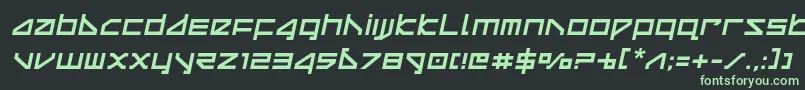 フォントdeltaraysemital – 黒い背景に緑の文字