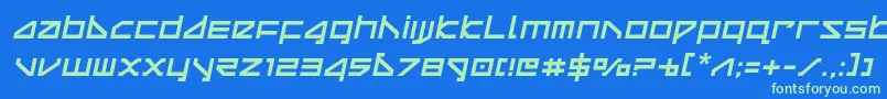 deltaraysemital Font – Green Fonts on Blue Background