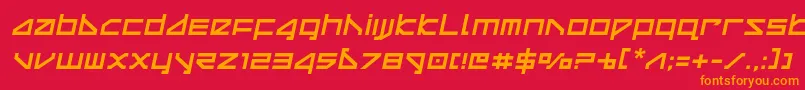 deltaraysemital Font – Orange Fonts on Red Background