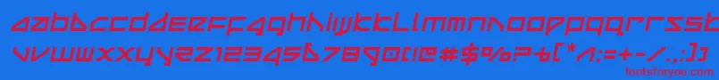 deltaraysemital Font – Red Fonts on Blue Background