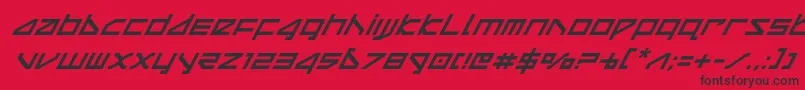 Czcionka deltaraysuperital – czarne czcionki na czerwonym tle