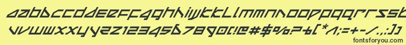 deltaraysuperital Font – Black Fonts on Yellow Background