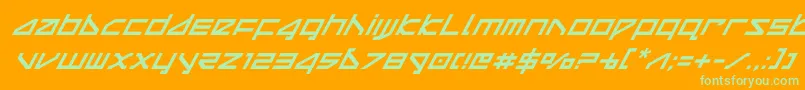 deltaraysuperital Font – Green Fonts on Orange Background