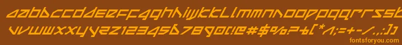 deltaraysuperital Font – Orange Fonts on Brown Background