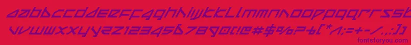 deltaraysuperital Font – Purple Fonts on Red Background