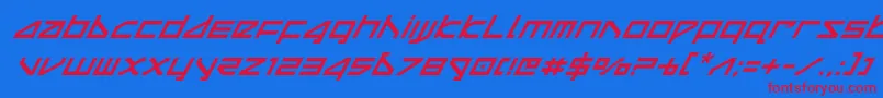 deltaraysuperital Font – Red Fonts on Blue Background