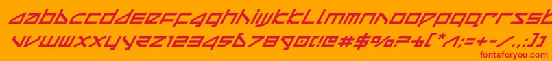 deltaraysuperital Font – Red Fonts on Orange Background