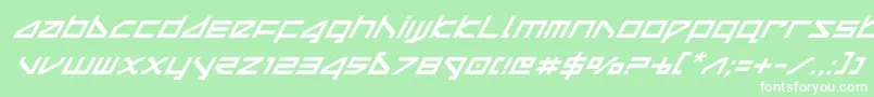 フォントdeltaraysuperital – 緑の背景に白い文字