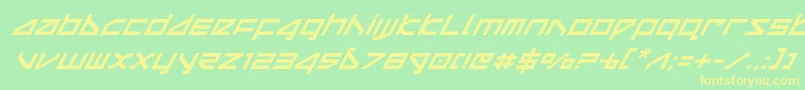 deltaraysuperital Font – Yellow Fonts on Green Background