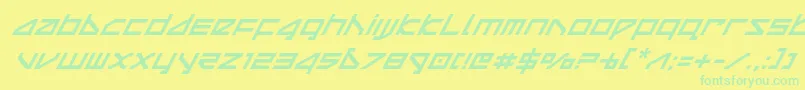 deltaraysuperital Font – Green Fonts on Yellow Background