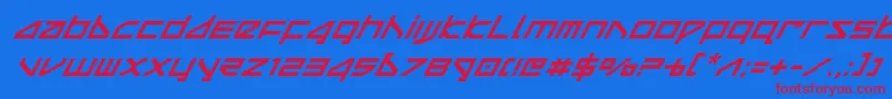 deltaraysuperital Font – Red Fonts on Blue Background