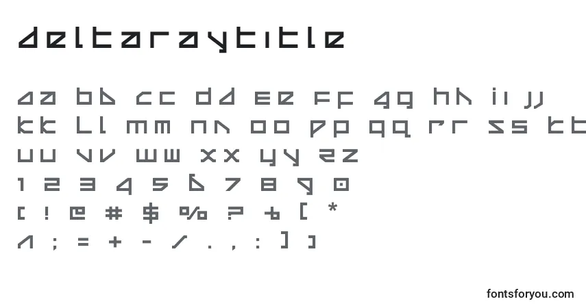 Czcionka Deltaraytitle – alfabet, cyfry, specjalne znaki