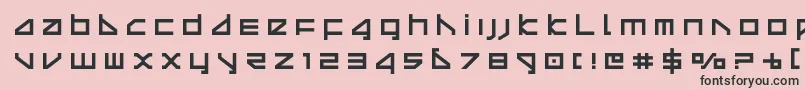 deltaraytitle-Schriftart – Schwarze Schriften auf rosa Hintergrund